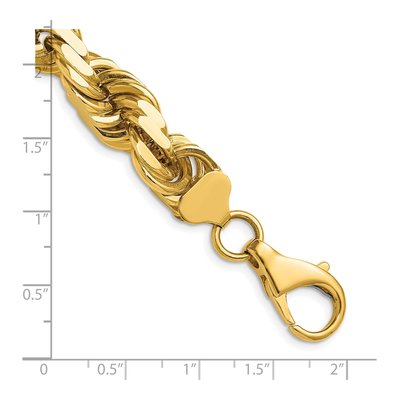 14K Yellow Gold 12mm Diamond-Cut Rope Chain – view 8