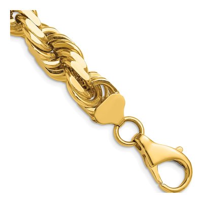 14K Yellow Gold 12mm Diamond-Cut Rope Chain