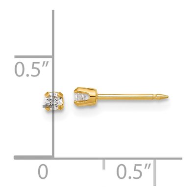 14K Yellow Gold 1/10 ct tw Round Lab-Grown Diamond Stud Earrings – view 3