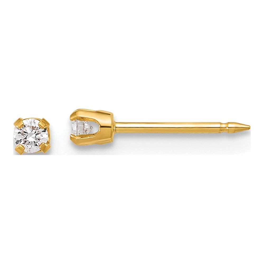 Inverness 14K Polished 2.4mm .10ct Lab Grown Diamond Short Post Piercing Earrings