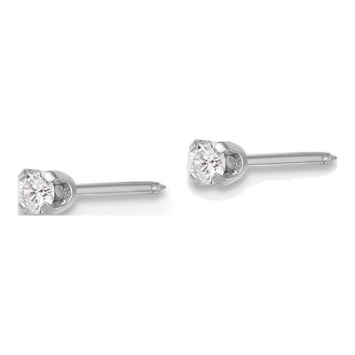 14K White Gold 1/10 ct tw Round Lab-Grown Diamond Natural Stud Earrings – view 2