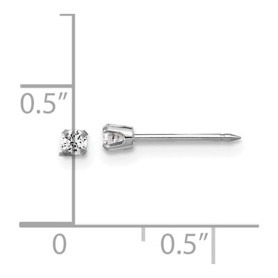 14K White Gold 1/10 ct tw Round Lab-Grown Diamond Natural Stud Earrings – view 3