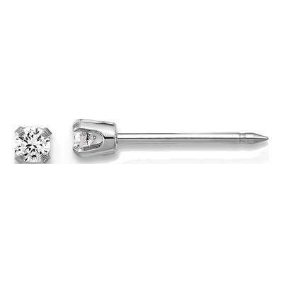 14K White Gold 1/10 ct tw Round Lab-Grown Diamond Natural Stud Earrings