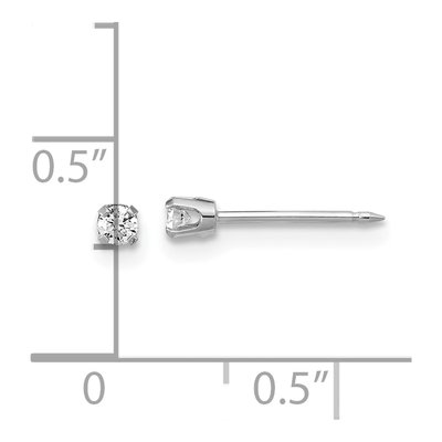 14K White Gold 1/10 ct tw Round Lab-Grown Diamond Stud Earrings – view 3
