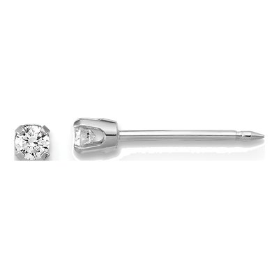 14K White Gold 1/10 ct tw Round Lab-Grown Diamond Stud Earrings
