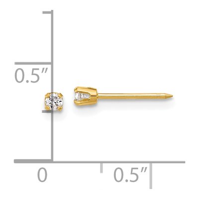 14K Yellow Gold 1/10 ct tw Round Lab-Grown Diamond Stud Earrings – view 3