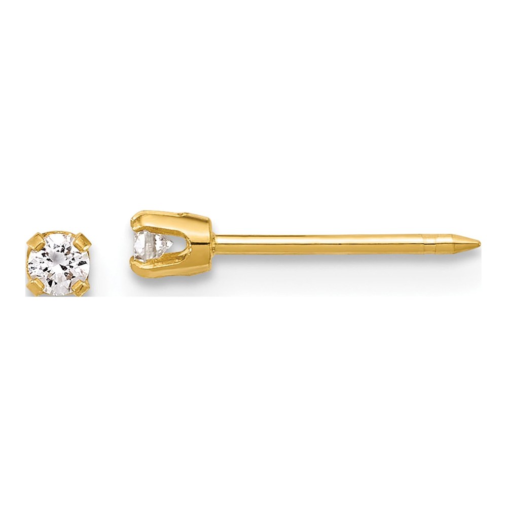 Inverness 14K Polished 2.4mm .10ct Lab Grown Diamond Stud Post Piercing Earrings