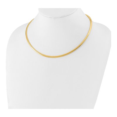 14K Yellow Gold Domed Omega Necklace – view 3