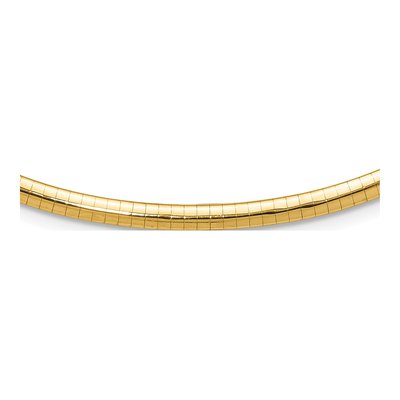 14K Yellow Gold Domed Omega Necklace