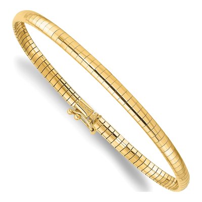 14K Yellow Gold Domed Omega Bracelet – view 4