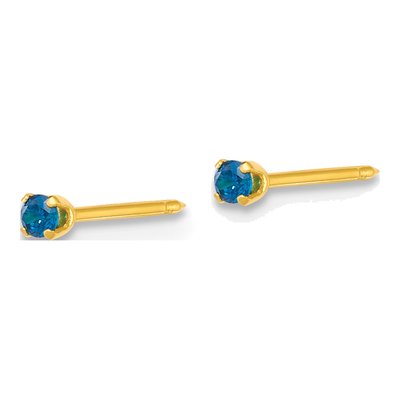 Stainless Steel Round CZ Stud Earrings – view 2