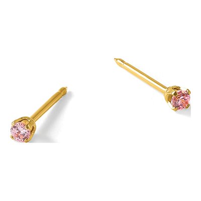 Stainless Steel Round CZ Stud Earrings – view 4
