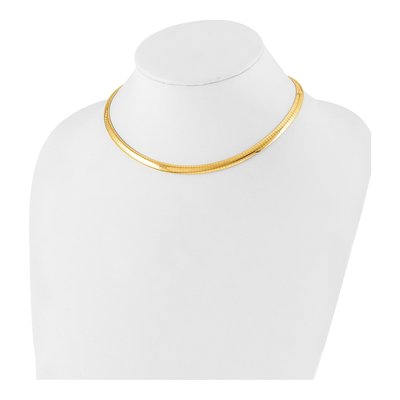 14K Yellow Gold Domed Omega Necklace – view 3