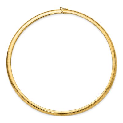 14K Yellow Gold Domed Omega Necklace – view 4