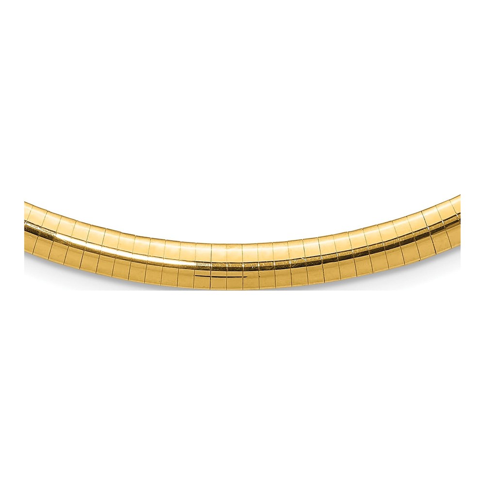 14K Yellow Gold 6mm Omega Necklace, 18 in