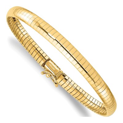 14K Yellow Gold Domed Omega Bracelet – view 4