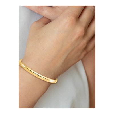 14K Yellow Gold Domed Omega Bracelet – view 5