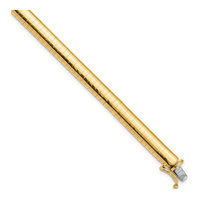 14K Yellow Gold Domed Omega Bracelet