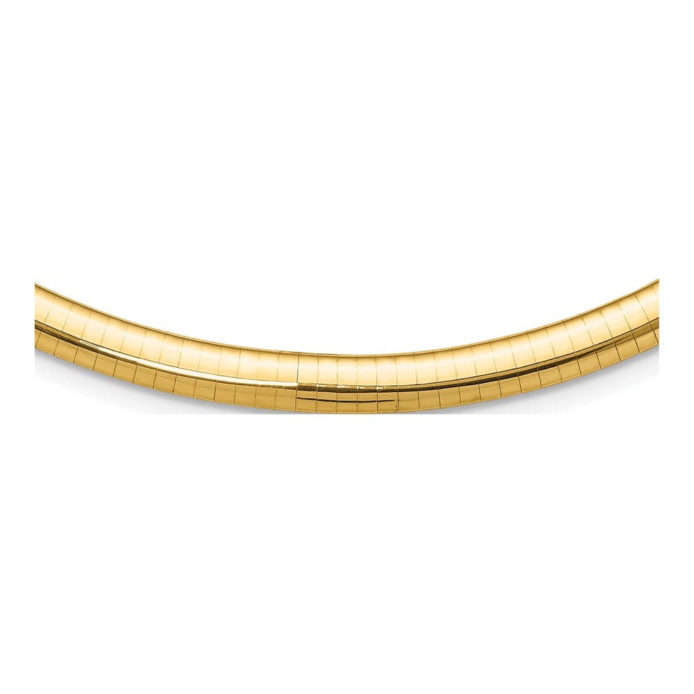 14K Gold 6mm Lightweight Omega Necklace, 18 in