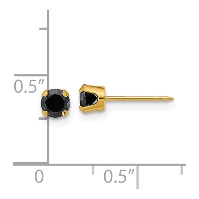 14K Yellow Gold Round CZ Stud Earrings – view 3