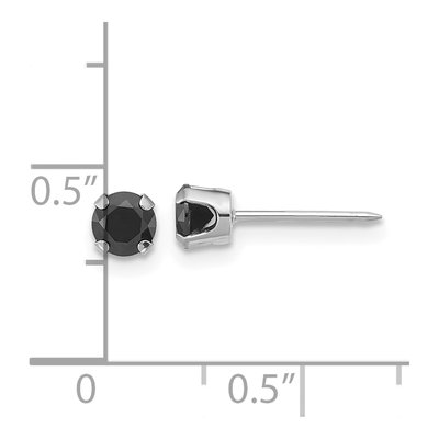 14K White Gold Round CZ Stud Earrings – view 3