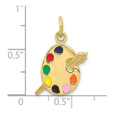 10K Yellow Gold Enameled Artist Palette Charm – view 4