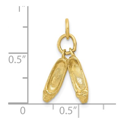 10K Yellow Gold Ballet Slippers Pendant – view 4