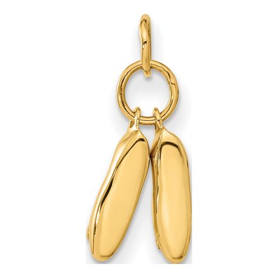 10K Yellow Gold Ballet Slippers Pendant – view 5