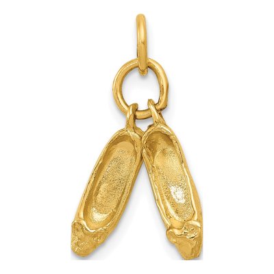 10K Yellow Gold Ballet Slippers Pendant