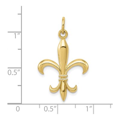 10K Yellow Gold Fleur de Lis Pendant – view 4