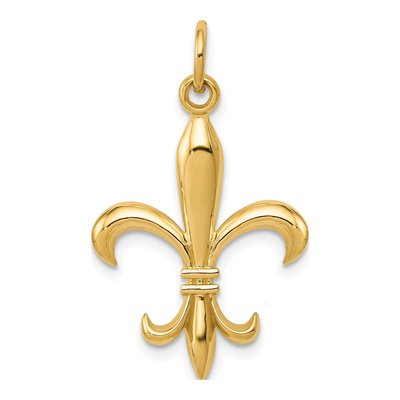 10K Yellow Gold Fleur de Lis Pendant