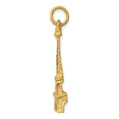10K Yellow Gold Eiffel Tower Pendant – view 3