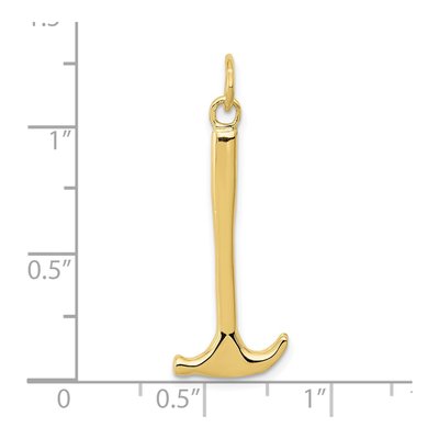 10K Yellow Gold Hammer Pendant – view 3
