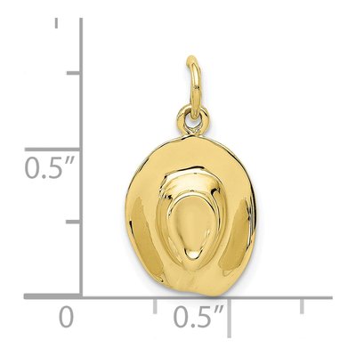 10K Yellow Gold Cowboy Hat Pendant – view 3