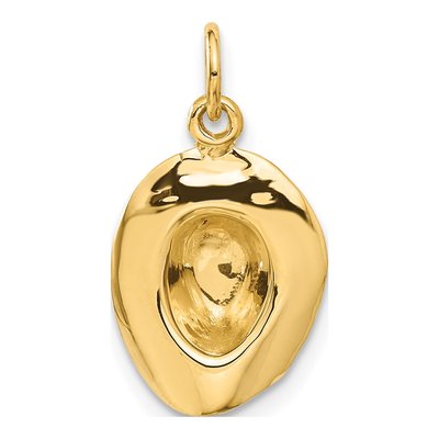 10K Yellow Gold Cowboy Hat Pendant – view 4