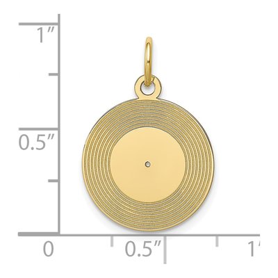 10K Yellow Gold Record Album Pendant – view 4