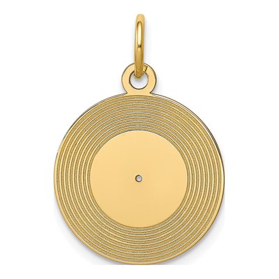 10K Yellow Gold Record Album Pendant