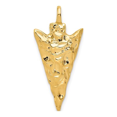 10K Yellow Gold Nugget Arrowhead Charm