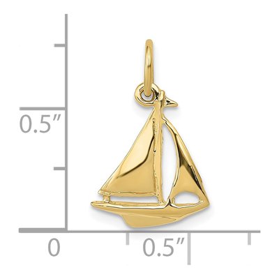 10K Yellow Gold Sailboat Charm – view 3