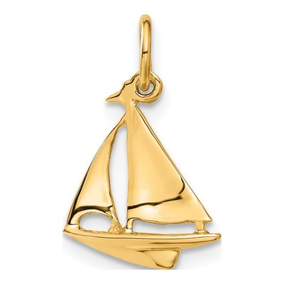 10K Yellow Gold Sailboat Charm – view 4