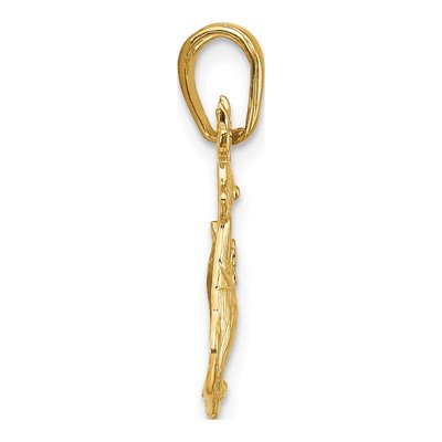 10K Yellow Gold Reindeer Pendant – view 3
