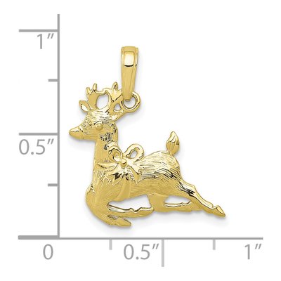 10K Yellow Gold Reindeer Pendant – view 4