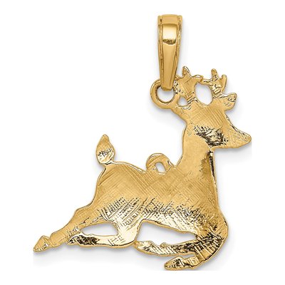 10K Yellow Gold Reindeer Pendant – view 5