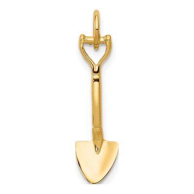 10K Yellow Gold 3D Spade Pendant