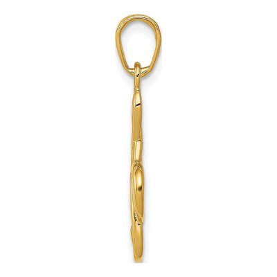 10K Yellow Gold Treble Clef Music Pendant – view 3