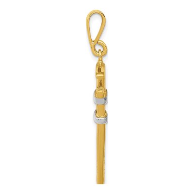 10K Yellow Gold Pipe Wrench Pendant – view 2
