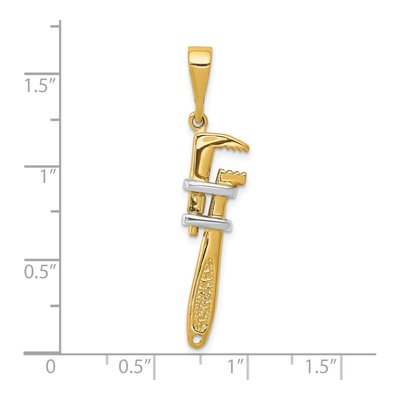 10K Yellow Gold Pipe Wrench Pendant – view 3