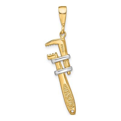 10K Yellow Gold Pipe Wrench Pendant – view 4
