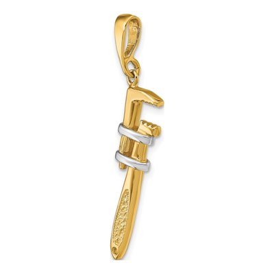 10K Yellow Gold Pipe Wrench Pendant – view 5
