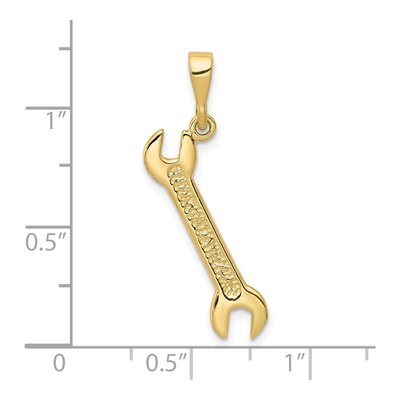 10K Yellow Gold Wrench Pendant – view 4